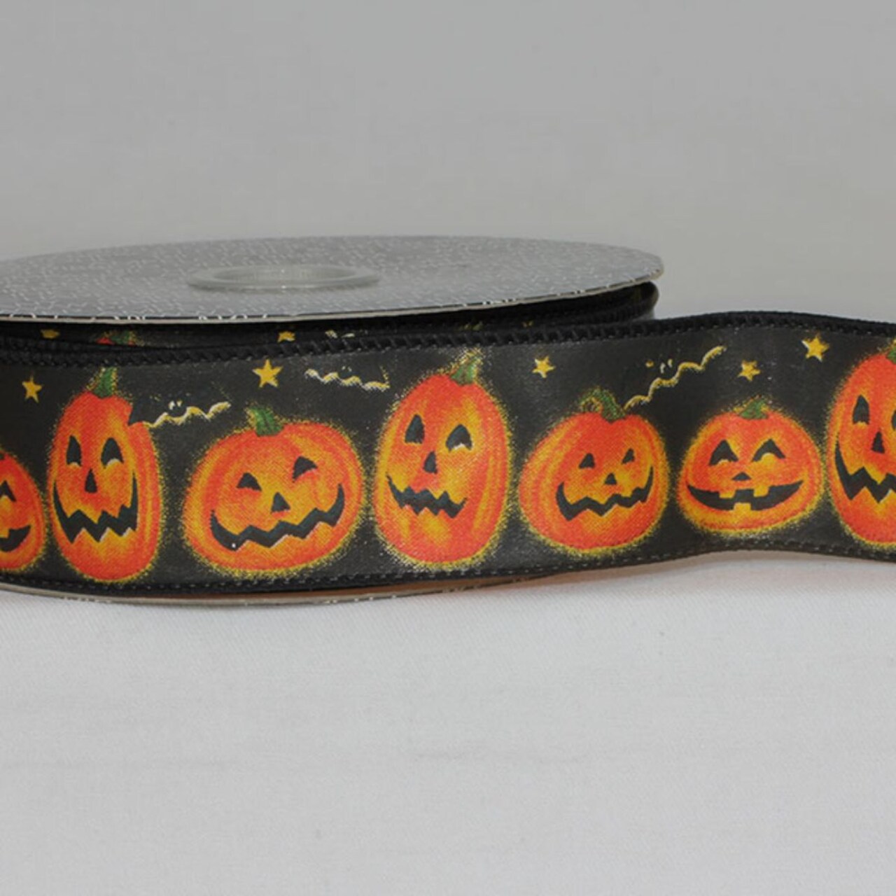 The Ribbon People Black and Orange Halloween Pumpkin Wired Craft Ribbon 1.5" x 20 Yards